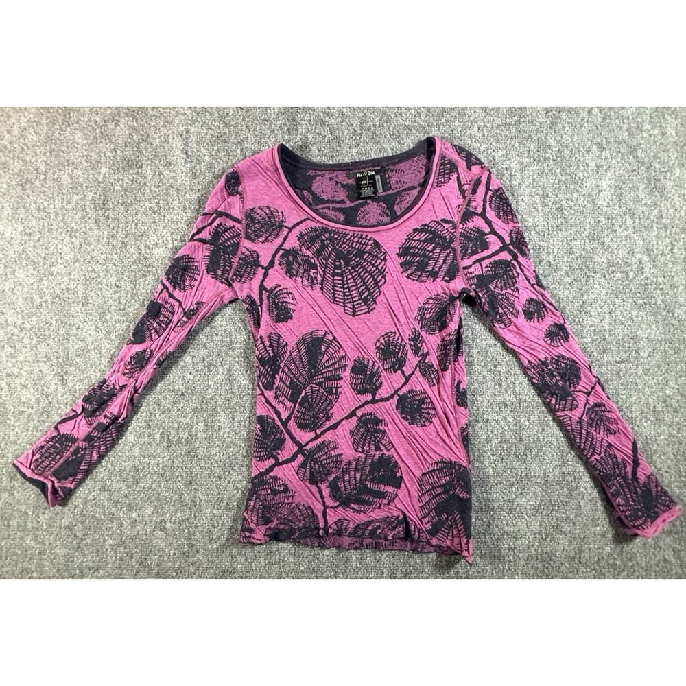NIC+ZOE Pink and Black Long Sleeve Top
